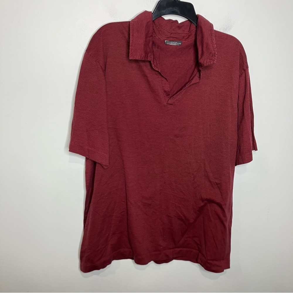 Steve & Barry’s dark red striped collared shirt men’s size XXL‎ casual